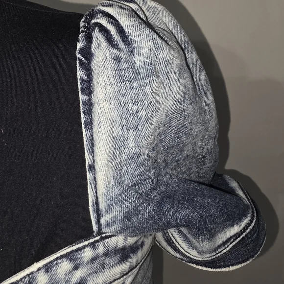 Retrofête Janie Washed Denim Mini Dress Women’s Small - Picture 4 of 10